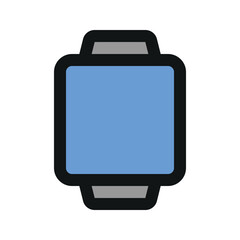 Illustration vector graphic icon of Smart Watch. Filled Line Style Icon. Computer And Device Themed Icon. Vector illustration isolated on white background. Perfect for website or application design.