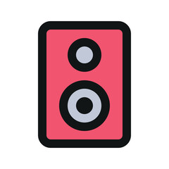 Illustration vector graphic icon of Speaker. Filled Line Style Icon. Computer And Device Themed Icon. Vector illustration isolated on white background. Perfect for website or application design.