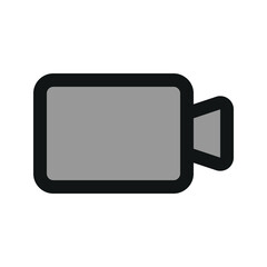 Illustration vector graphic icon of Video Camera. Filled Line Style Icon. Computer And Device Themed Icon. Vector illustration isolated on white background. Perfect for website or application design.