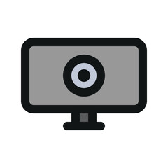 Illustration vector graphic icon of Webcam. Filled Line Style Icon. Computer And Device Themed Icon. Vector illustration isolated on white background. Perfect for website or application design.