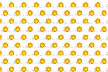 vector illustration of a sunrise seamless pattern with a yellow circle