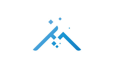 Modern Letter A digital Logo