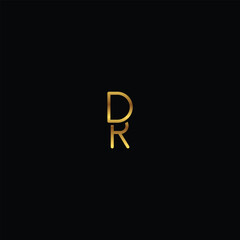 DR RD gold Luxury Logo. DR monogram logo with a combination of organic and serif fonts and a classic modern elegant style.