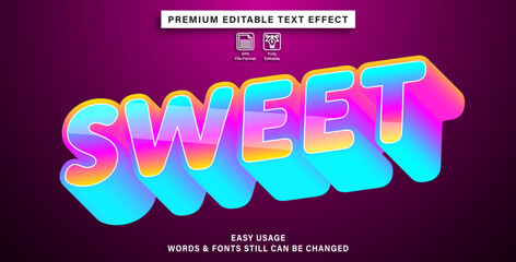 editable text effect sweet
