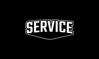 Illustration vector graphic typography of service on black background. Team text vintage. Good for template background, t-shirt, banner, poster, etc. 