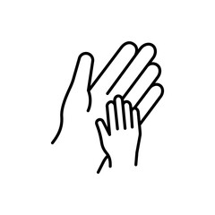 Hands of adults and children, Communicating of love.