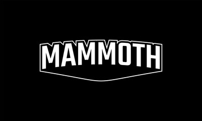 Illustration vector graphic typography of mammoth on black background. Team text vintage. Good for template background, t-shirt, banner, poster, etc. 