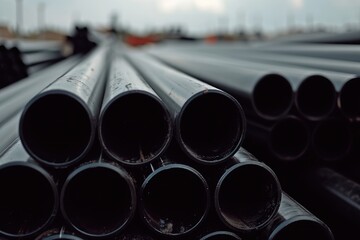 pipe in construction for plumbing or infrastructure projects in factory professional photography