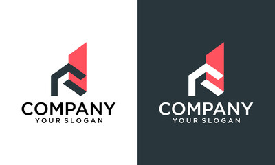 Creative Letter R Real Estate logo design template vector illustration