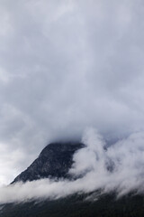 Mountain landscape. rain clouds over the mountain.  Turkey.