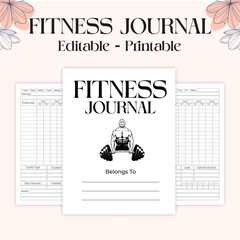 Fitness planner template for workout schedule