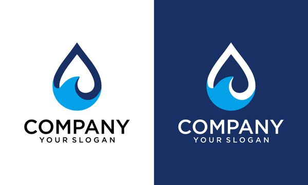 Water drop, blue wave and wave illustration logo and Business Logo Template vector illustration design, icon, symbol corporate