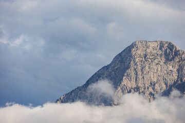 Fototapeta na wymiar Mountain landscape. mountain against the background of clouds. Turkey..