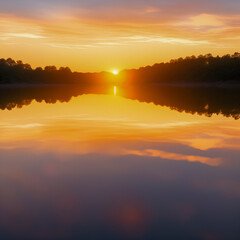 Fototapeta premium sunrise over lake