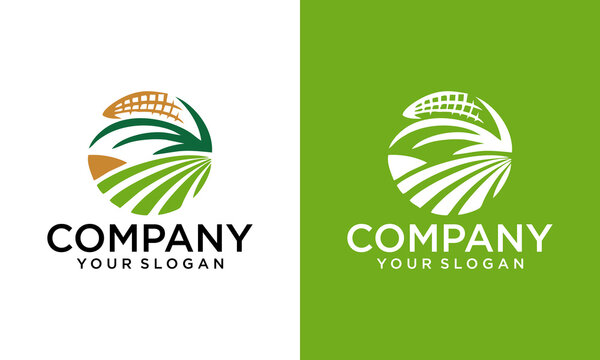 Corn farming logo design vector illustration. Abstract Agriculture Logo Template