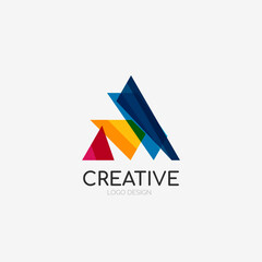 Triangle abstract logo, business emblem icon