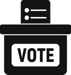 Vote ballot box icon simple vector. Debate talking. People process