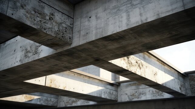 Urban architecture concrete blocks industrial style background wallpaper.