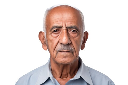 Elderly man serious face portrait
