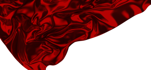 Abstract red cloth falling. Satin fabric flying in the wind
