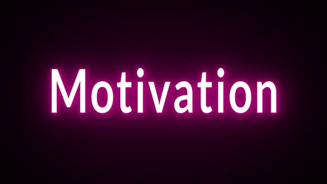 motivation text neon effect  led light animation on black background