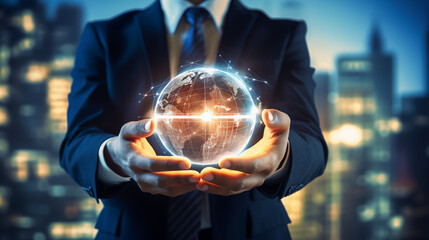 Revolutionary business concepts intertwine technology, showcasing the harmonious fusion between customer networks and conscientious investors, propelling impactful change. Tailored for corporate strat