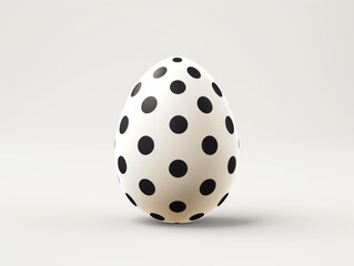 Basic Easter egg with polka dots, black and white. 3d style imitation.