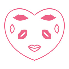 Heart with an openwork pattern. Open illustration isolated on white background. Vector illustration