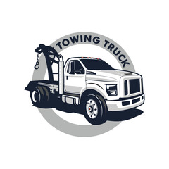 car illustration truck vector towing truck  service car logo design