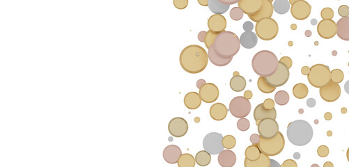 Gilded Celebration: Magnificent 3D Illustration of a Grand gold Confetti Event