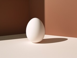 Fototapeta na wymiar Minimalistic Easter egg casting a shadow. 3d style imitation.
