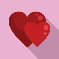 Healthy hearts icon flat vector. Body disease anxiety. Impact sick