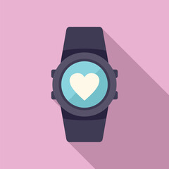 Modern smartwatch icon flat vector. Man sick disease. Aged cardiac problem
