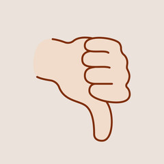 Dislike, Thumbs icon, Hand Tumbs Down, Hand Sign Fingers, gesture, hand icon Vector Illustration