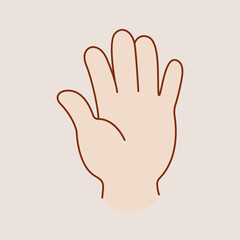 Caution, Raise Hand, Hand Sign Fingers, gesture, hand icon Vector Illustration