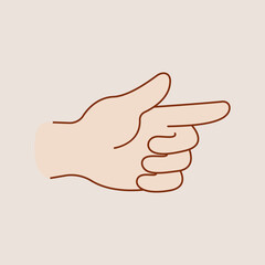 Hand Pointing Right, Hand Sign Fingers, gesture, hand icon Vector Illustration