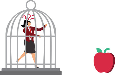 The trapped Businesswoman have no food