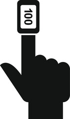 Palpitating finger measurement icon simple vector. Cardiac health. Home sick