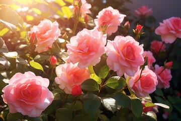 Pink Roses Gardens Fragrant Elegance