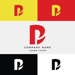 D letter logo template vector with color palette, suitable for company logo and other