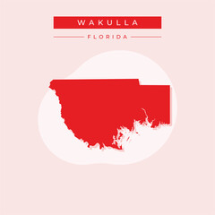 Vector illustration vector of Wakulla map Florida