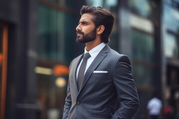 Stylish Businessman. Confidence and Cityscape