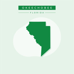 Vector illustration vector of Okeechobee map Florida