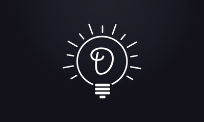 Bulb logo and Electricity fiber icon. Idea icon Letter design and bulb logo. Idea bulb symbol
