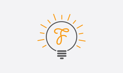 Bulb logo and Electricity fiber icon. Idea icon Letter design and bulb logo. Idea bulb symbol