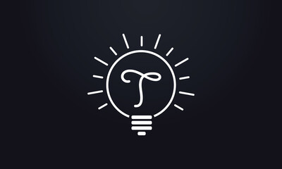 Bulb logo and Electricity fiber icon. Idea icon Letter design and bulb logo. Idea bulb symbol