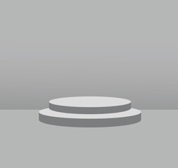 Empty cylinder podium. 3d podium mockup design.