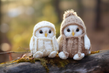 handmade knitted owl baby toy 