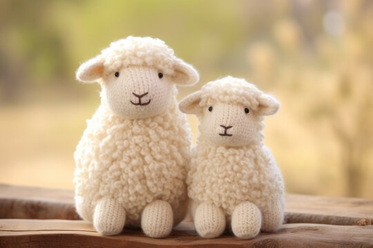 handmake knitted sheep toy