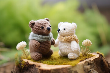 handmade knitted baby bear teddy toy
